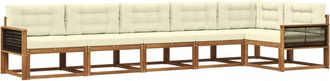 vidaXL Conjunto De Sof&aacute;s De Exterior 6 Uds. Natural Y Crema Vidaxl