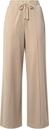 Max Mara Broek met elastische taille en wijde pijpen - Beige