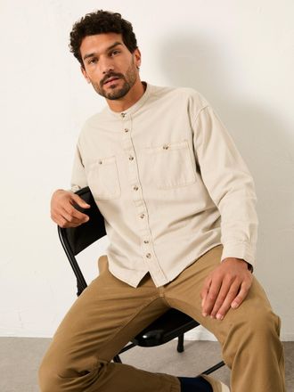 Fat Face FatFace Light Natural Long Sleeve Grandad Utility Shirt