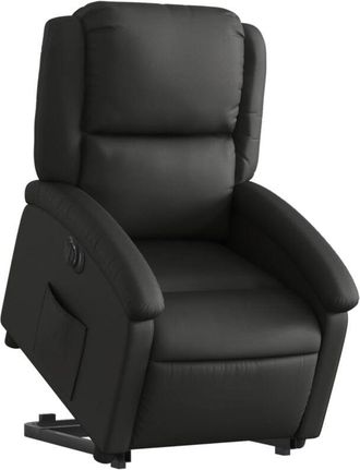 vidaXL Vidaxl - Sill&oacute;n Reclinable El&eacute;ctrico Elevable Cuero Aut&eacute;ntico Negro