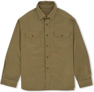 Fortela CPO Twill Cotton Overshirt in Sage at Nordstrom, Size Xxx-Large Eu