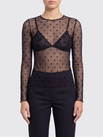 Marine Serre Top in tulle con logo all-over