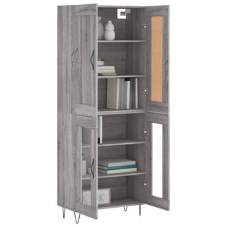 Berkfield Home Highboard Grey Sonoma 69.5x34x180 cm Engineered Wood