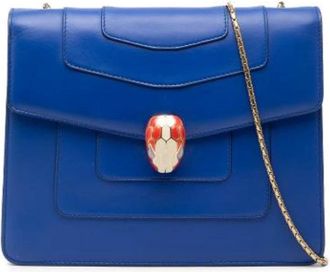 Bulgari Pre-owned Cross Body Bags, female, Blue, Size: ONE SIZE Pre-owned Small Serpenti Forever Crossbody Bag