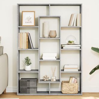 Berkfield Home Book Cabinet Concrete Grey 102x29x143 cm Engineered Wood | Size: 102 x 29 x 143 cm