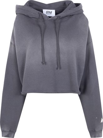 Golden Goose Star WS Oversize Cropped Hoodie Sunfaded Wash Star Gol