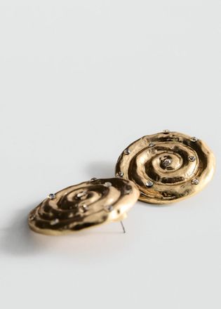 Mango Orecchini spirale cristalli oro - Donna - Taglia unica - MANGO
