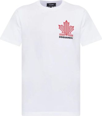 Dsquared2 Katoenen T-shirt met opgedrukte logo - Heren - T-shirts - Wit - XL - Katoen - Tops