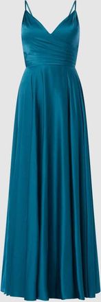 Mascara Tailliertes Abendkleid mit gelegten Falten in Petrol, Gr&ouml;&szlig;e 40