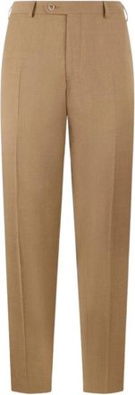 Brooks Brothers Virgin Wool Plain Broeken - Heren - Straight fit broeken - Beige - W36 - Broeken