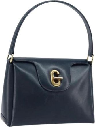 Gucci Pre-owned Handbags, female, Blue, Size: ONE SIZE Pre-owned Leather Handbag