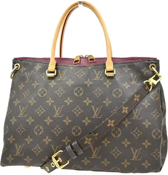 Louis Vuitton Pallas Tote Monogram Canvas With Leather Brown Canvas Handbag (Pre-Owned)