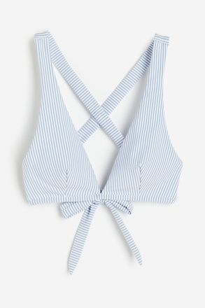 H&M Wattiertes Bikinitop - Blue