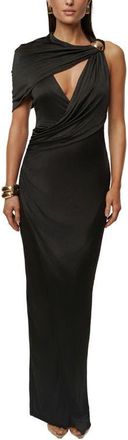 JLUXLABEL Enchanted Drape Maxi Dress in Black at Nordstrom, Size X-Small
