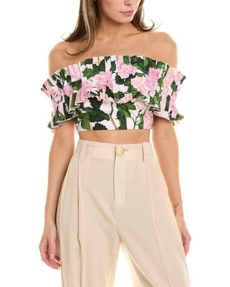 Oscar De La Renta Ruffle Detail Top