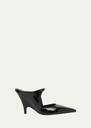 Ferragamo 95mm Jasir Patent Leather Mule Pumps