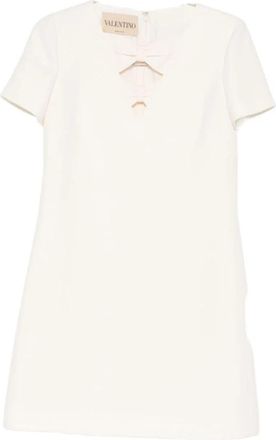 Valentino Korte jurk van wol en zijde - Dames - Korte kleedjes - Wit - M - Wol - Kleedjes