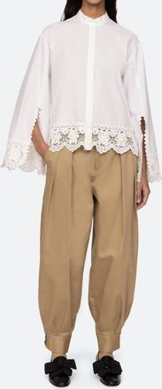 Sea New York Iyla Soutache Long Sleeve Blouse In White