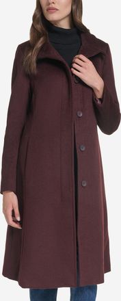 Cole Haan Womens Stand Collar Wool Coat - Red Size 14