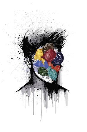 Queence Leinwandbild »Kopf« Abstrakt Bilder von Männern Kunst klassische Fantasie Premium-Leinwandstoff, Handarbeit aus Deutschland