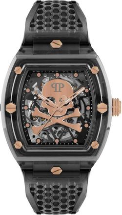 Philipp Plein The $keleton Crystal - Heren - Horloges - Grijs - ONE Size - Nylon - Accessoires