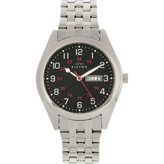 Elevon Watches Gann Bracelet Watch w/Day/Date in Silver/black at Nordstrom