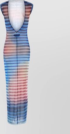 Jean Paul Gaultier printed tulle maxi dress