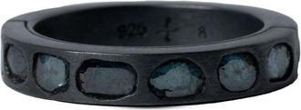 Parts Of Four Sistema blue-diamond ring - unisex - Oxidised Sterling Silver/Blue Diamond - 4