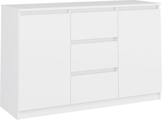 OEM C&oacute;moda Moderna Blanca De 120 Cm - 2 Puertas, 3 Cajones, Funcional Para Dormitorio, Sala De Estar, Habitaci&oacute;n Infantil