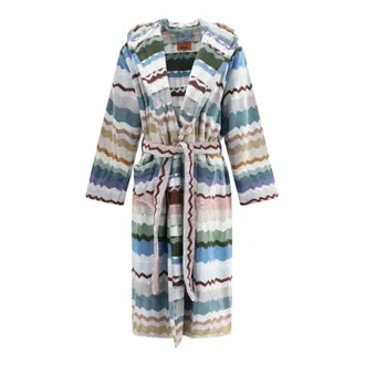 Missoni Home Best Zig Zag Cotton Terry Hooded Bathrobe - male - Missoni Home - Robes - Multicolor - XL - Nightwear & Lounge