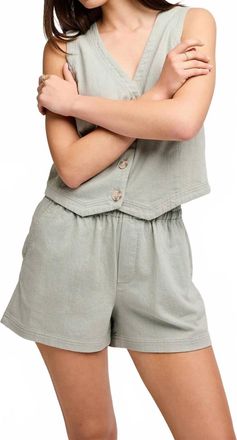 Gentle Fawn Cotton Shorts In Aloe