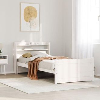 vidaXL Vidaxl - Bed Frame with Headboard without Mattress White 90x190 cm Single