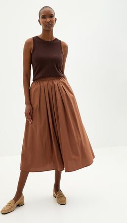 Contemporaine Womens Pleated-waist poplin maxi skirt