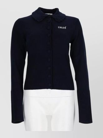 Chlo&eacute; fine-knit logo cardigan