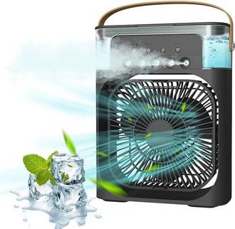 No Brand Ventilador Con Humidificaci&oacute;n, Aire Acondicionado Port&aacute;til, Funci&oacute;n De Niebla, Mini Pulverizador De Refrigeraci&oacute;n, Humidificador, Funci&oacute;n De Temporiza