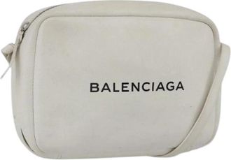 Balenciaga Pre-owned Vintage Cross Body Tas - Dames - Vintage Schoudertas - Wit - ONE Size - Leer - Vintage
