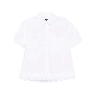 Simone Rocha Dames, Blouses & Shirts, Wit, Maat: 2XS Katoen