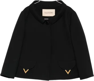 Valentino Vlogo Signature Wool And Silk Jacket-Donna