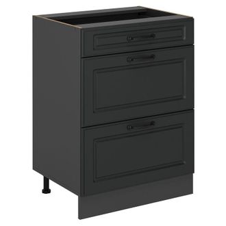 Vicco Mueble Bajo De Cocina R-line, Antracita Casa De Campo, 60 Cm Con Cajones, Sin Encimera Vicco