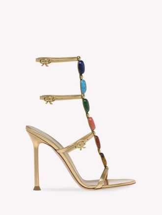 Gianvito Rossi Shanti Sandals in Metallic Gold Nappa at Nordstrom, Size 37.5