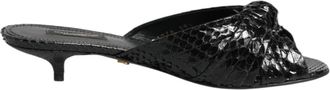 Dolce & Gabbana Haksandalen - Dames - Muiltjes - Zwart - 36 EU - Leer - Schoenen