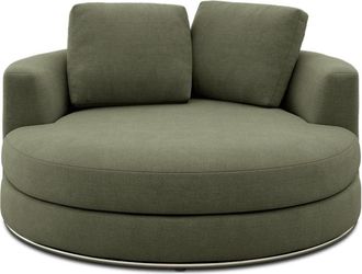 Castlery Hamilton Swivel Armchair 51.2 Customized, Performance Fleece Moss, Spill Resistant, 360&deg; Swivel for Chairs
