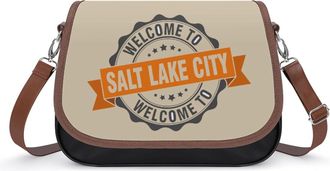 Generic Salt Lake City Crossbody Bags for Women Fashion Leather Shoulder Handbags With Adjustable Strap