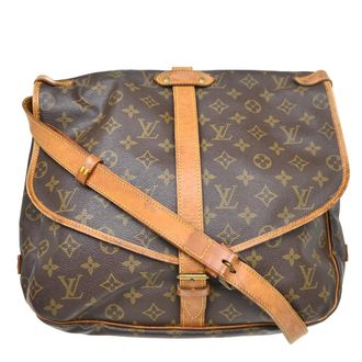 Louis Vuitton Saumur Monogram Canvas Brown Canvas Handbag (Pre-Owned)