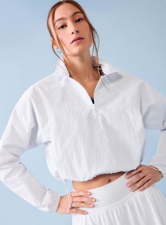 I.FIV5 Womens Crisp nylon cropped Windbreaker Jacket Anorak Jacket