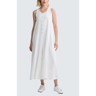 Luukaa D'Celli Isola Check-embroidered Jumpsuit in Ecru at Nordstrom, Size 16