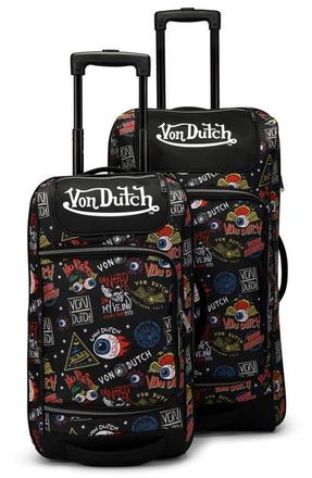 Von Dutch Jax Black Rolling Duffel 2-Piece Set at Nordstrom, Size Medium