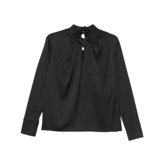 D.exterior Camicetta a maniche lunghe con pieghe - - Blouses & Shirts - Donna - Nero - S