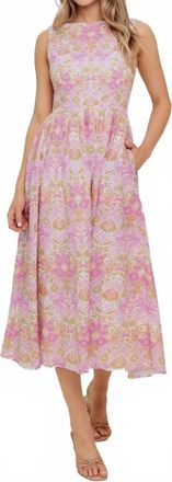 Flying Tomato Woven Midi Dress In Pink