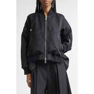 sacai Nylon Twill Jacket in Black at Nordstrom, Size 3